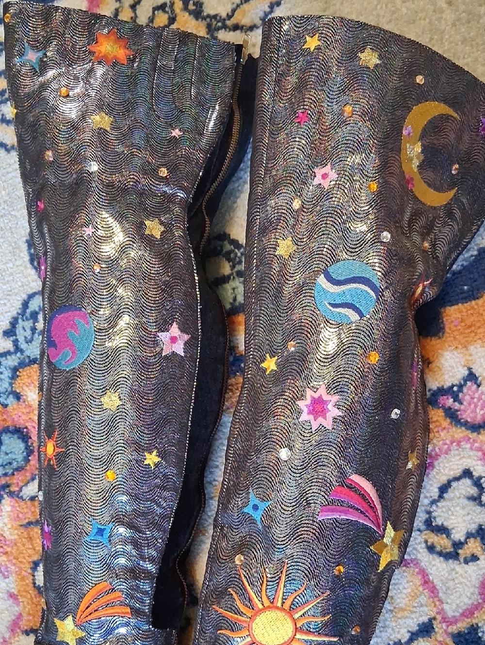 SATINE Galaxy Boots - Black Night Colorway, Size 41, Size 10/9.5, Like New - Picture 8 of 12